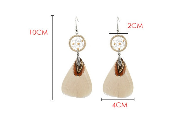 Feather earrings earrings popular celebrity earrings jewelry