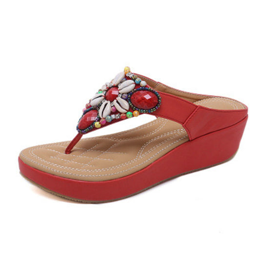 Luxury Beaded Wedge Sandal for Casual excursions