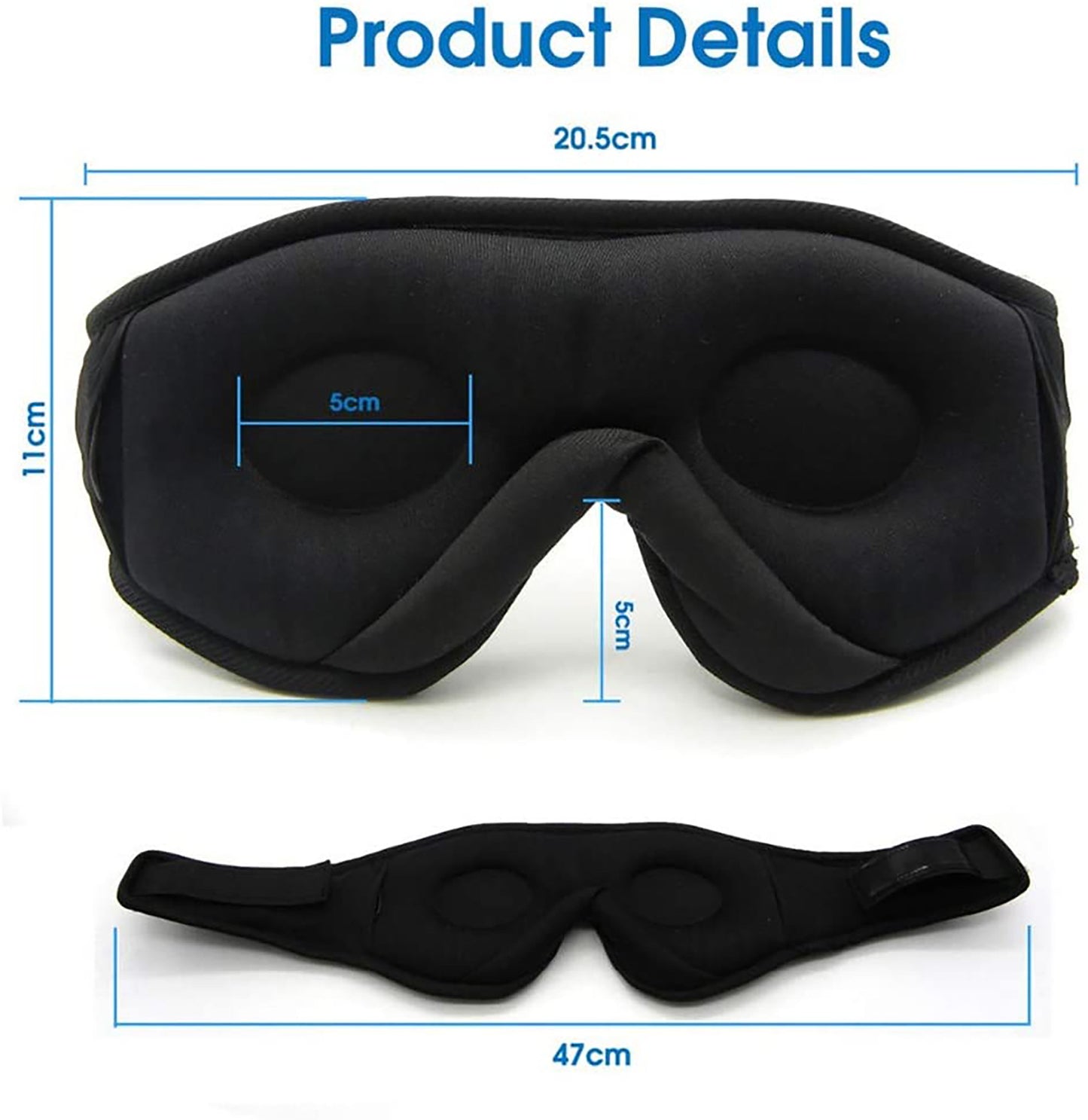 Perfect Peace Eye Mask - Affirmation, Meditation, & Sleep Eye Mask - Wireless Call Stereo Music Bluetooth Blackout