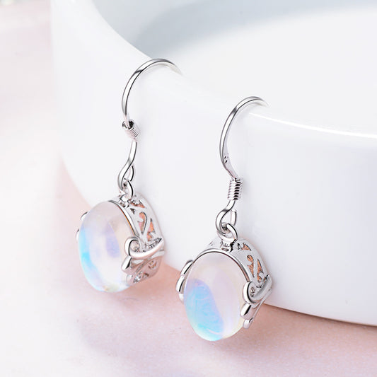 Moon Stone Drop Earrings