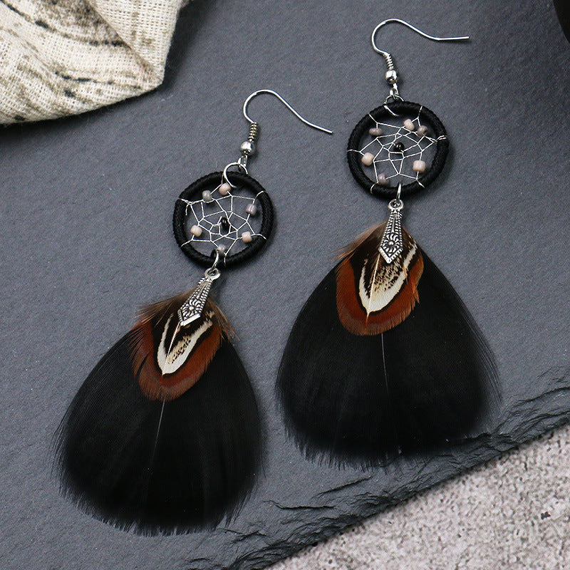 Feather earrings earrings popular celebrity earrings jewelry