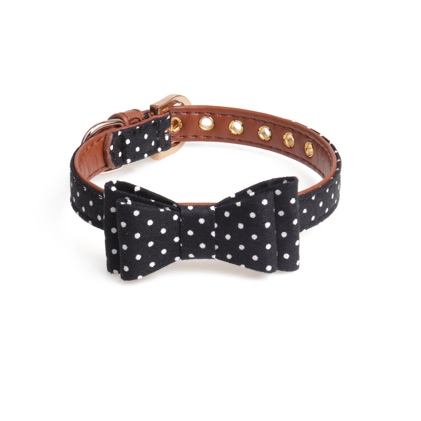 Polka dot pet bow collar collar