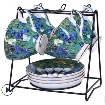 Luxury Van Gogh Ceramics Bone China Cup Tea Set